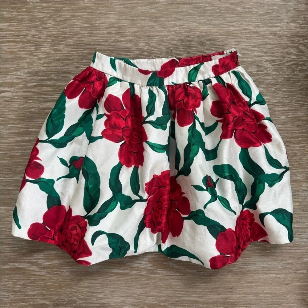 Gymboree girls Holiday festive red Roses satin tulle full skirt size 6 years